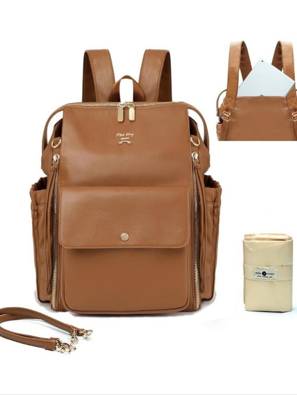 Miss Fong Love & Peace Diaper Bag Backpack with in Bag Organizer